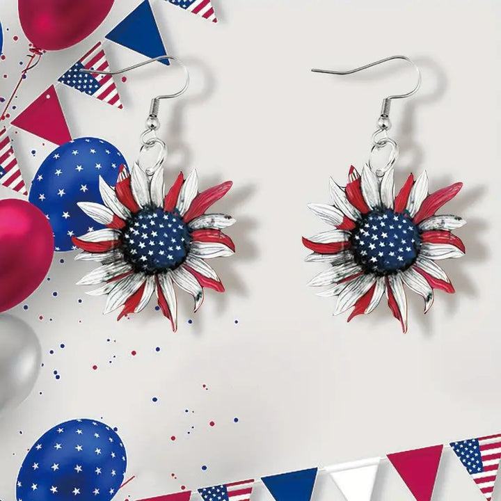 Women's nan handcrafted sunflower earrings with star center Kalsten