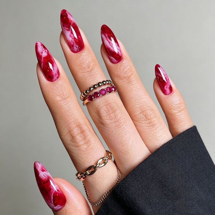 Elegant Press-On Nail Tips with Decorative Bow Kalsten