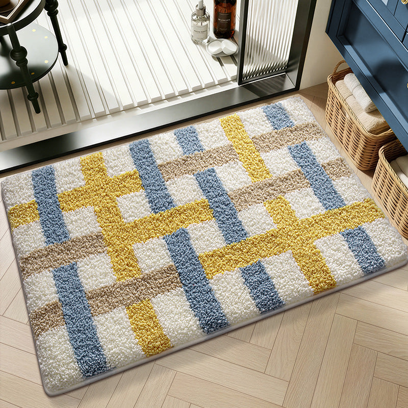 Plush Textured Zigzag Bath Mat Kalsten