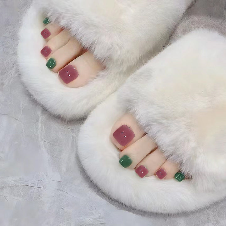 Premium Decorative Press-On Toenails with Crystal Accents Kalsten