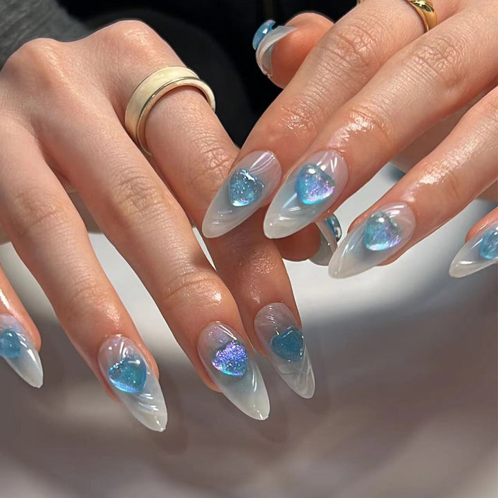 Artful Stiletto Nails with Heart Design Kalsten