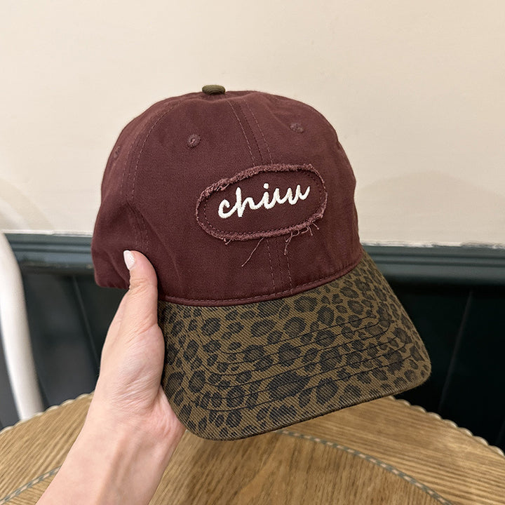 Distressed Animal Print Baseball Cap