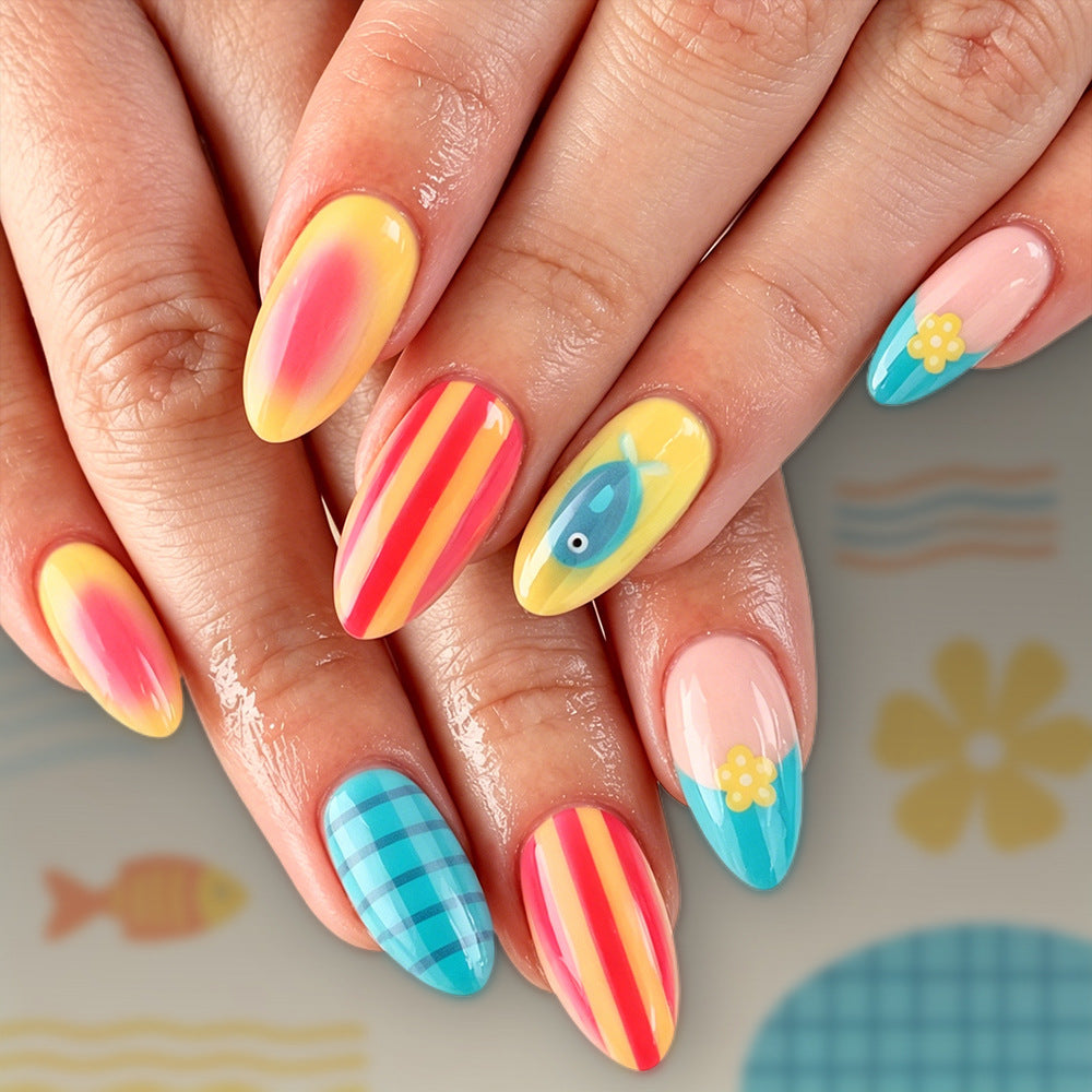Vibrant Artistic Press-On Nail Set Kalsten