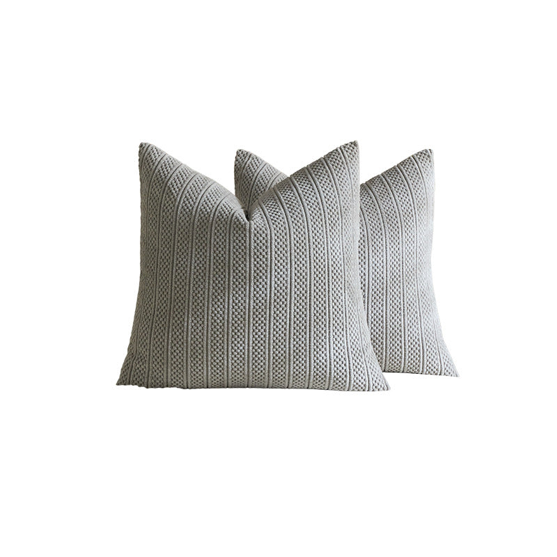 Chunky Ribbed Knit Square Throw Pillow Covers Set
