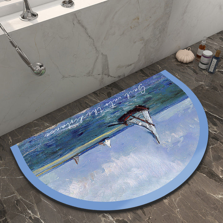 Artistic Round Bathroom Mat for Home