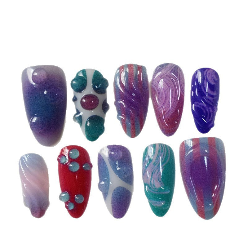 Artistic Cartoon-Themed Press-On Nail Art Set Kalsten