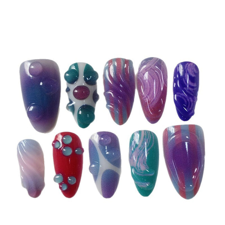 Artistic Cartoon-Themed Press-On Nail Art Set Kalsten