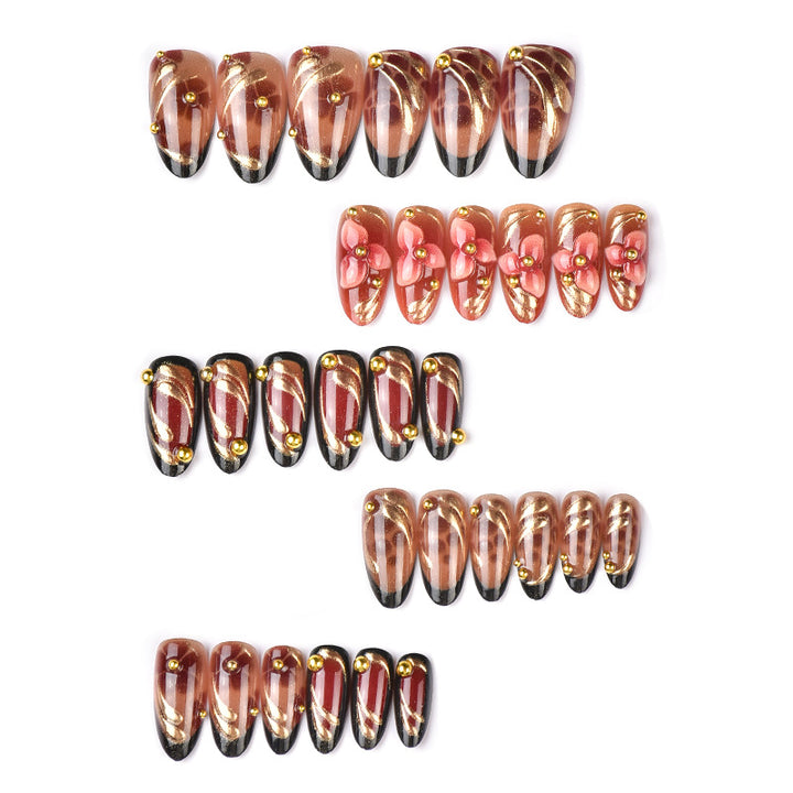 Artistic Floral Design Press-On Nail Tips Kalsten