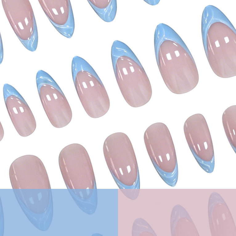 Elegant Almond-Shaped French Tip Nail Enhancements Kalsten