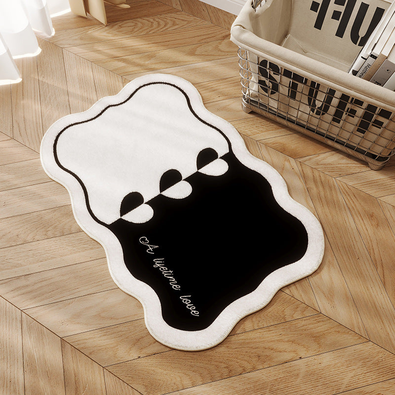 Heart-Themed Plush Bath Mat