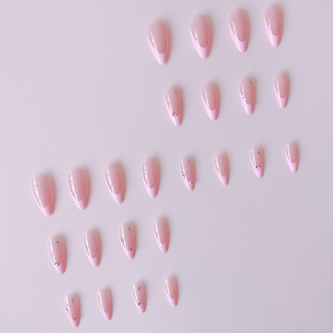 Artificial nail set with elegant glitter accents Kalsten