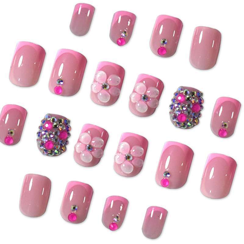 Decorative 3D Floral Press-On Nail Art Kalsten