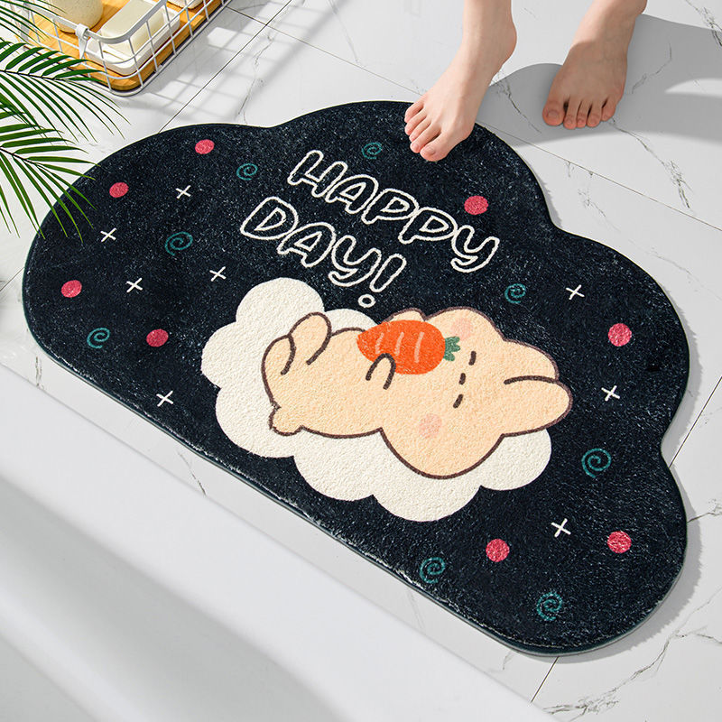Plush Colorful Rainbow Bath Mat