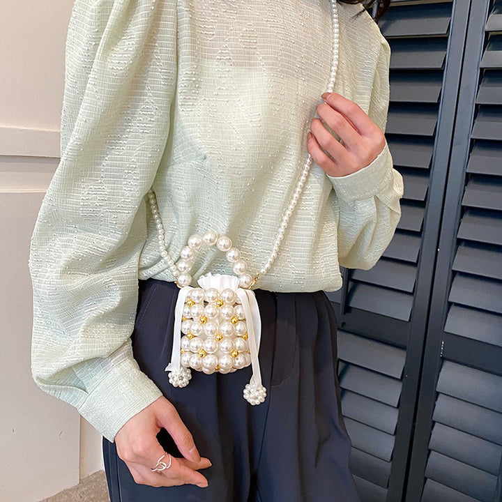 Stylish Pearl-Embellished Evening Handbag