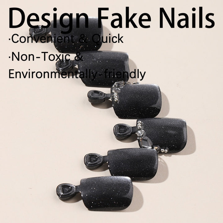 Artificial nail set with glossy surface and care accessories Kalsten