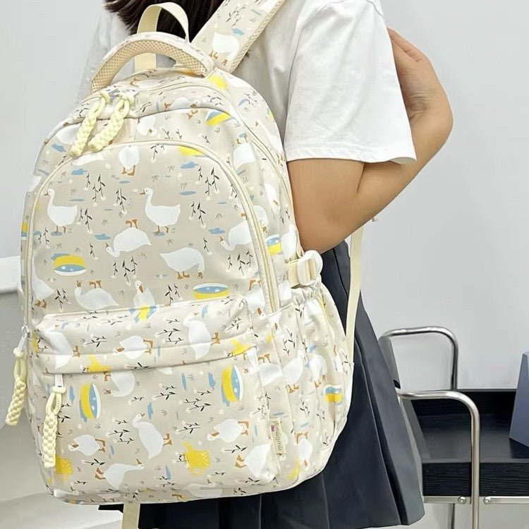Floral Patterned School Backpack