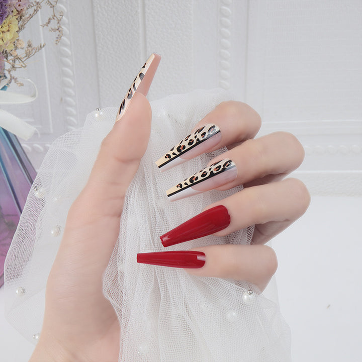 Leopard Print and Glossy Press-On Nail Set Kalsten