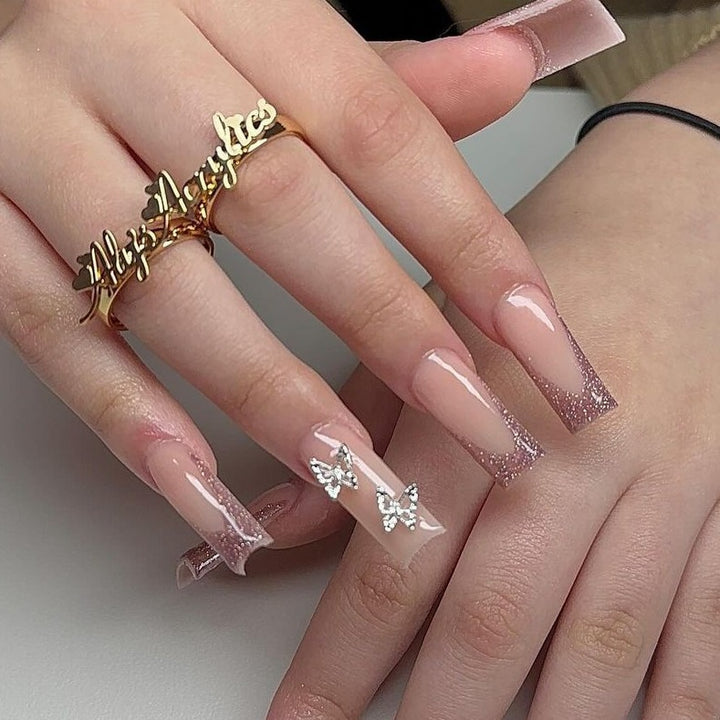 Artistic Long Glossy Almond-Shaped Nail Extensions Kalsten