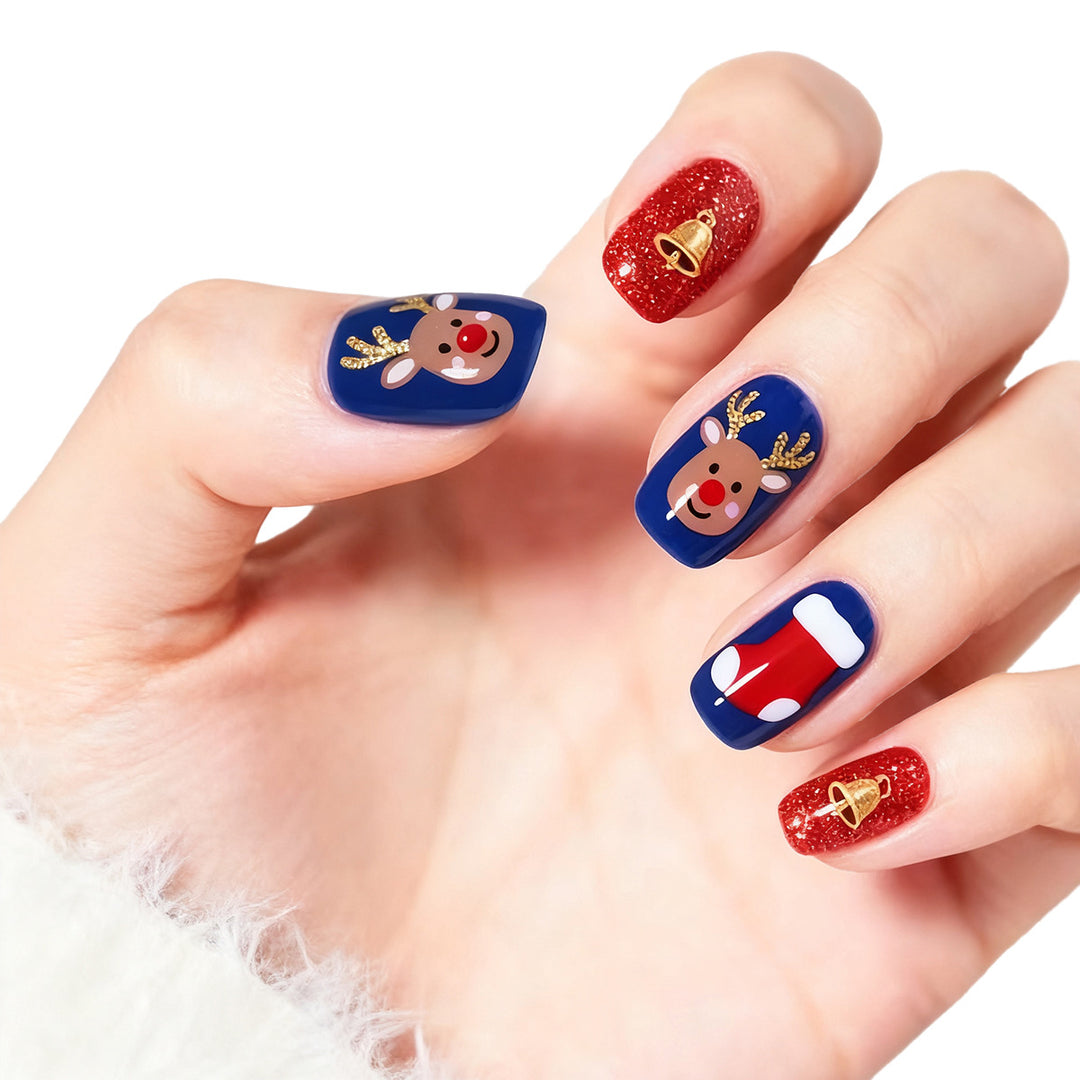 Festive artificial nails with Christmas design Kalsten