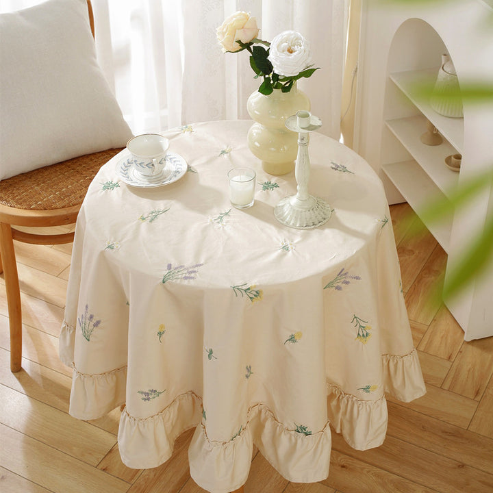 Floral Embroidered Table Cover