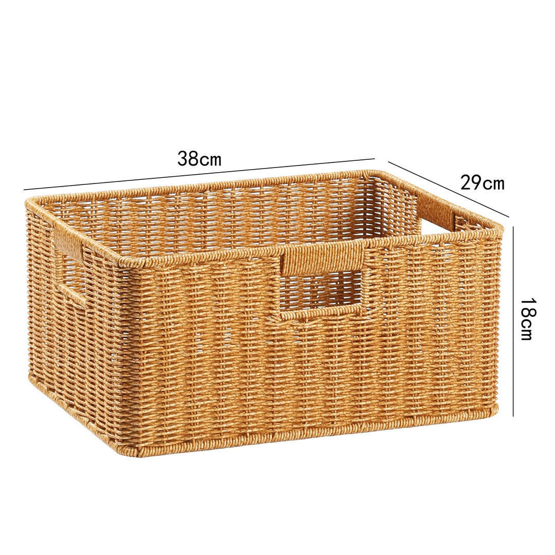 Handwoven Rectangular Storage Basket with Cut-Out Handles Kalsten
