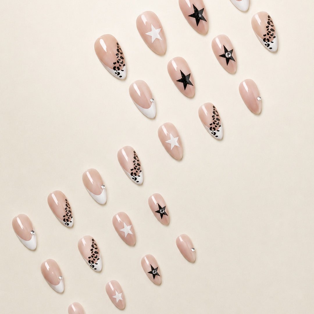 Artistic Stiletto Press-On Nail Design