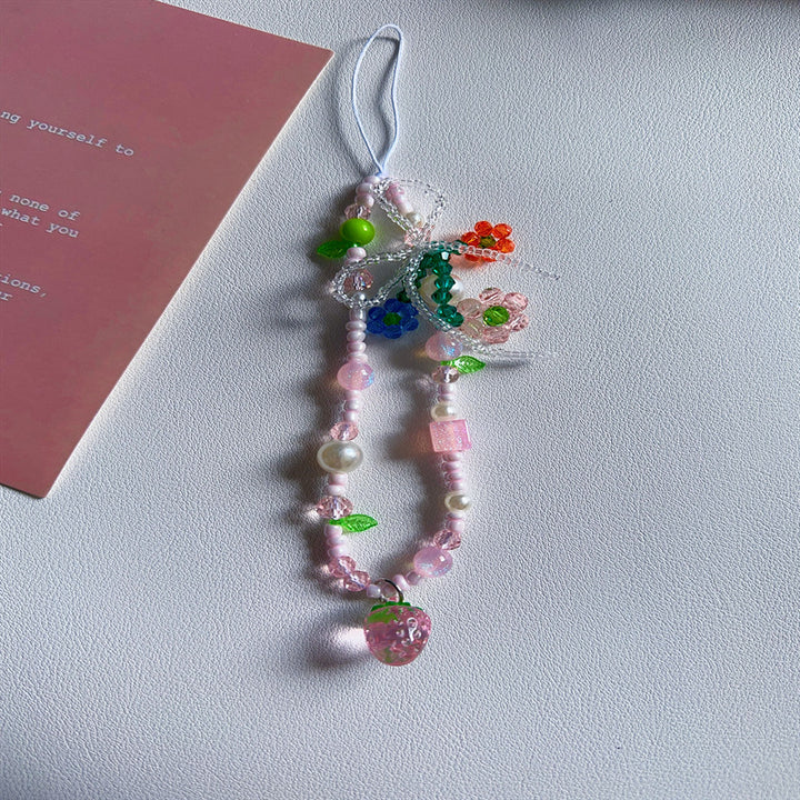 Floral Charm Beaded Phone Strap Kalsten