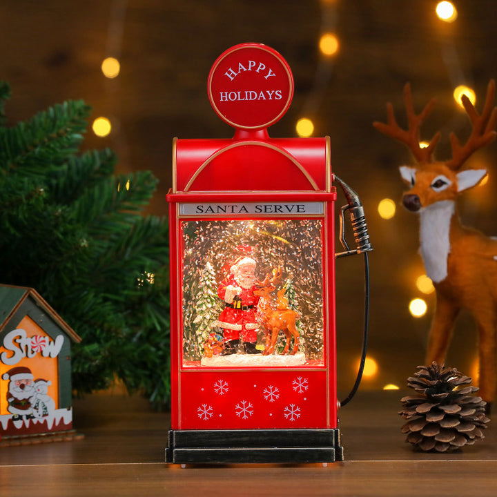 Decorative Illuminated Santa Scene Lantern Kalsten