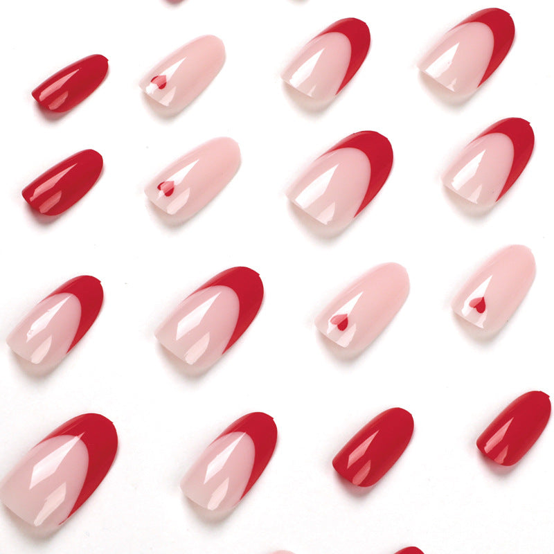 Elegant Nail Extensions with Heart Design Kalsten