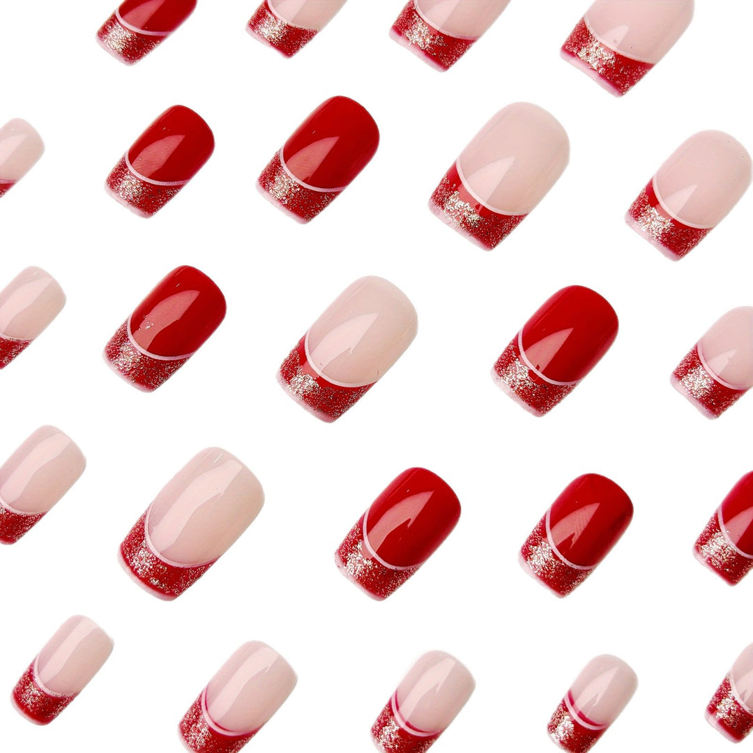 Artificial nails in elegant glitter French design Kalsten