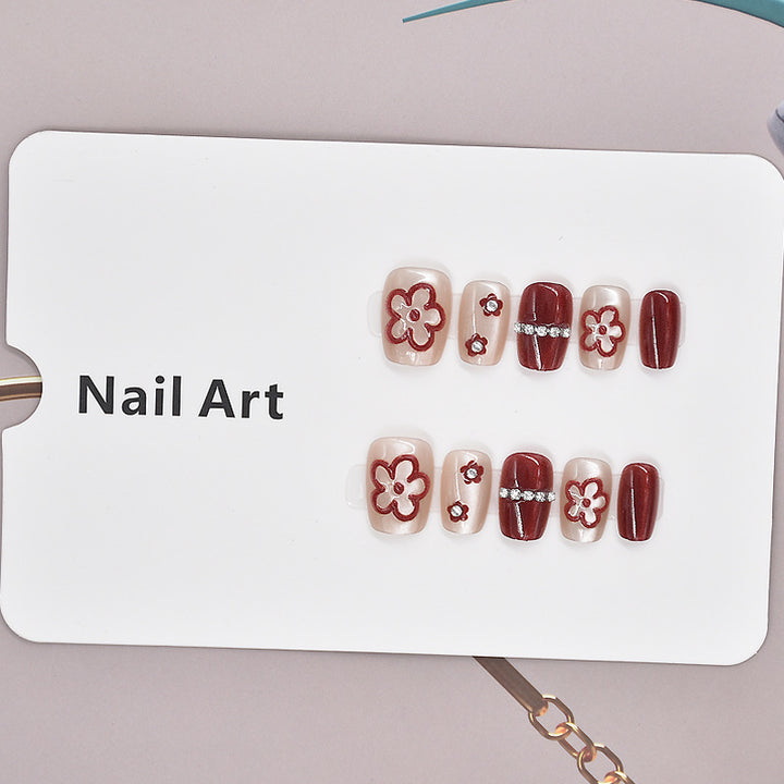 Floral Decorative Press-On Nail Set Kalsten