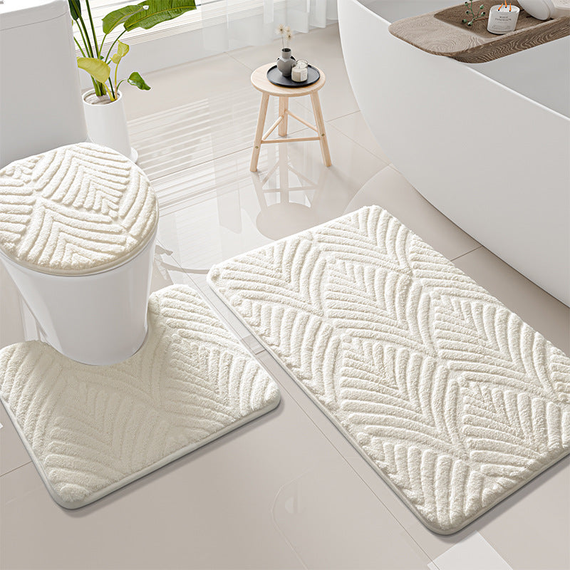 Thick Textured Bathroom Mat Set Kalsten