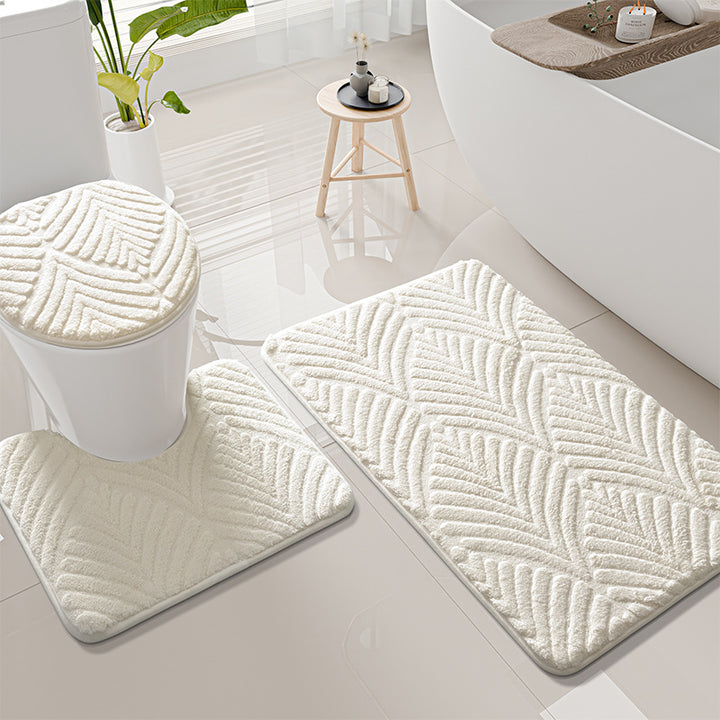 Thick Textured Bathroom Mat Set Kalsten