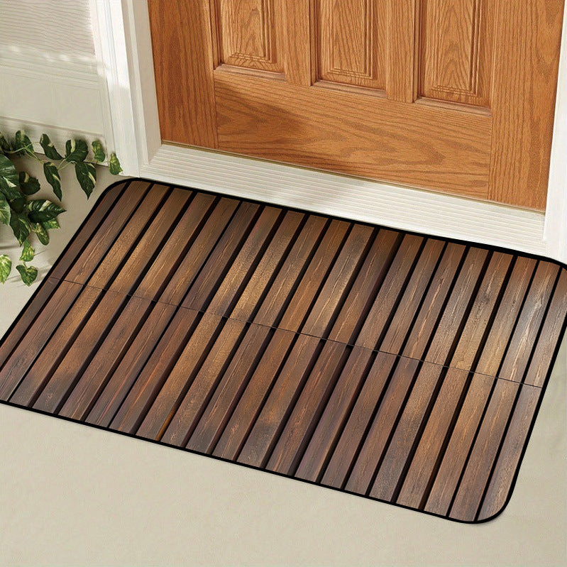 Wooden Plank Style Entrance Mat