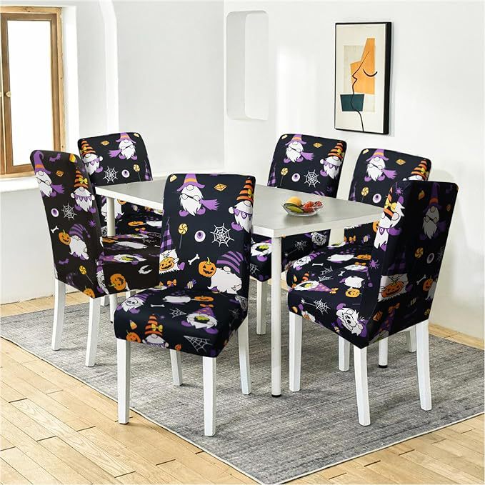 Stretch chair cover with Halloween motif elastic removable chair cover