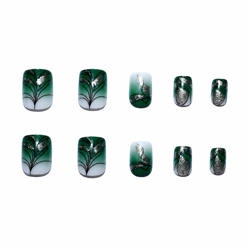 Premium Artificial Nails with Plant Motif Kalsten