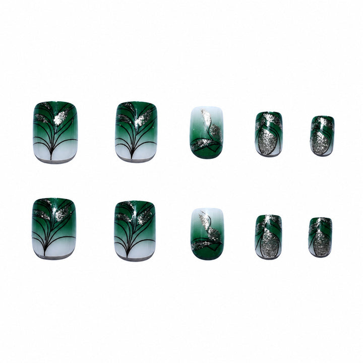 Premium Artificial Nails with Plant Motif Kalsten