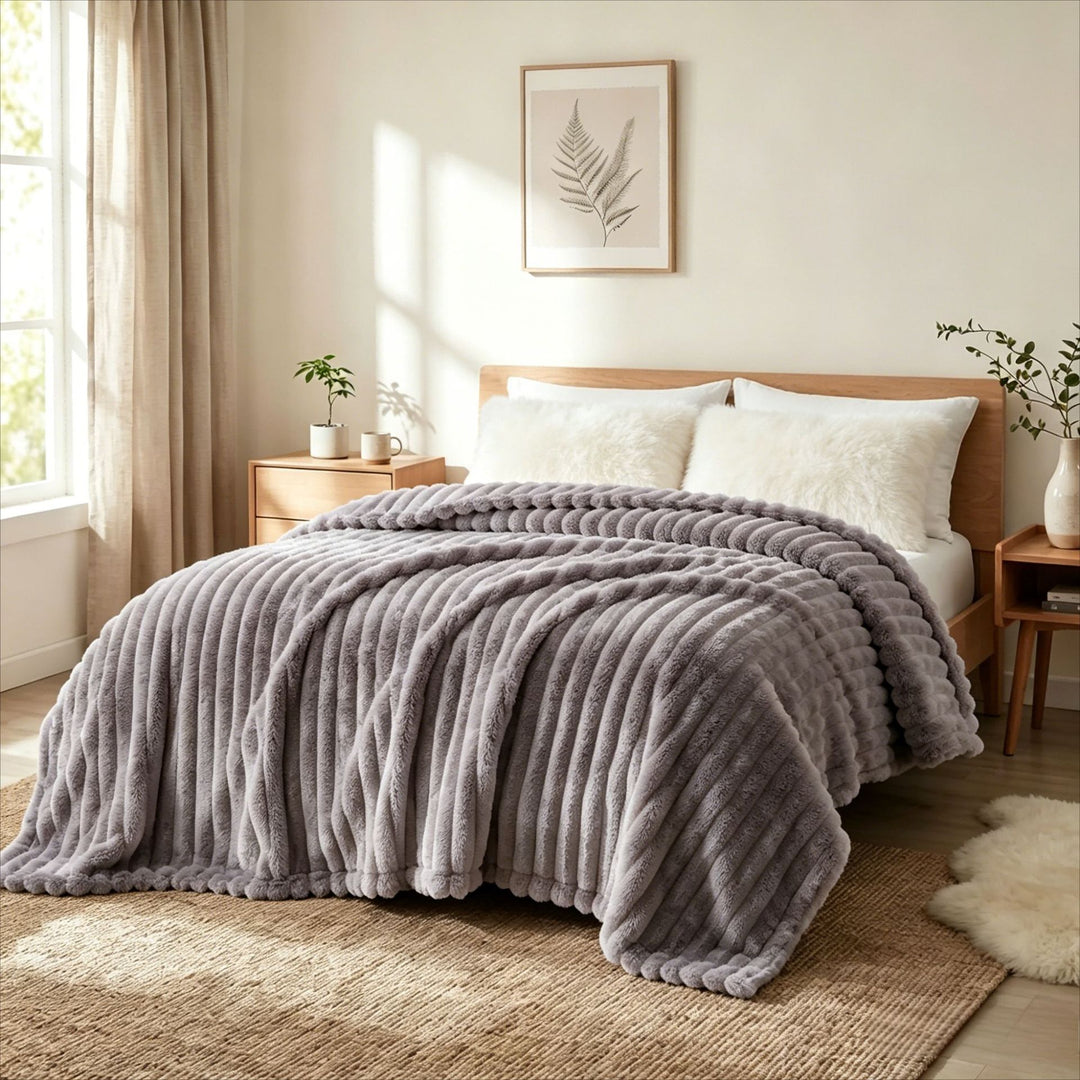 Plush Textured Throw Blanket