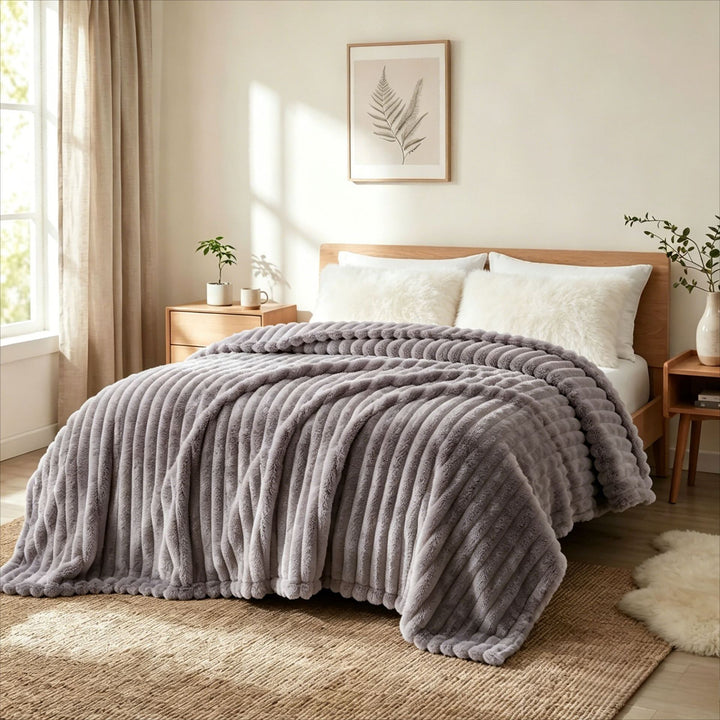 Plush Textured Throw Blanket
