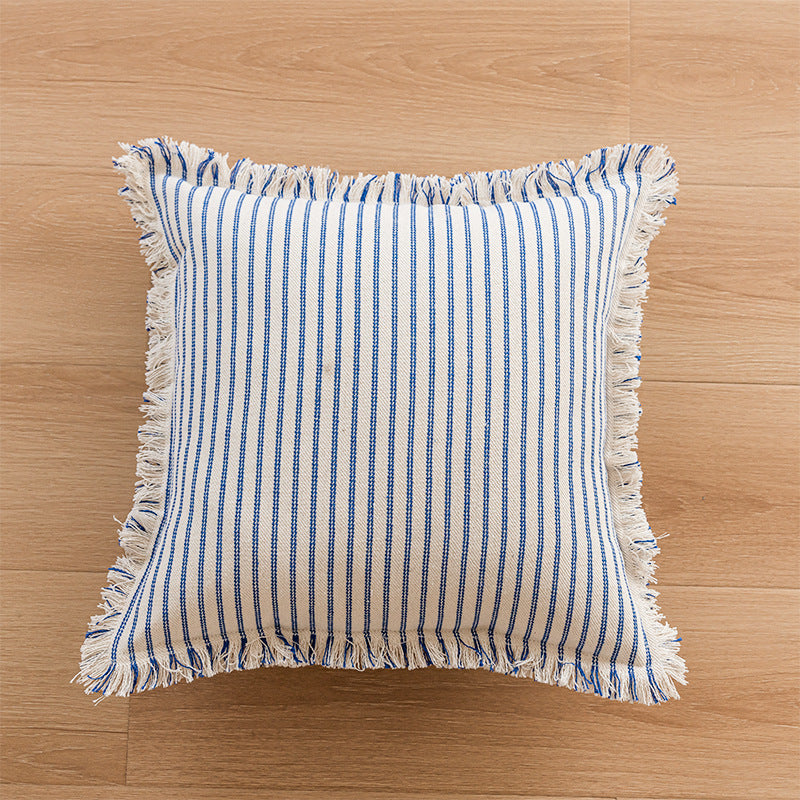 Striped Fringe Decorative Pillow