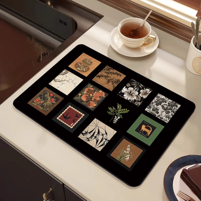 Artistic Botanical Kitchen Mat