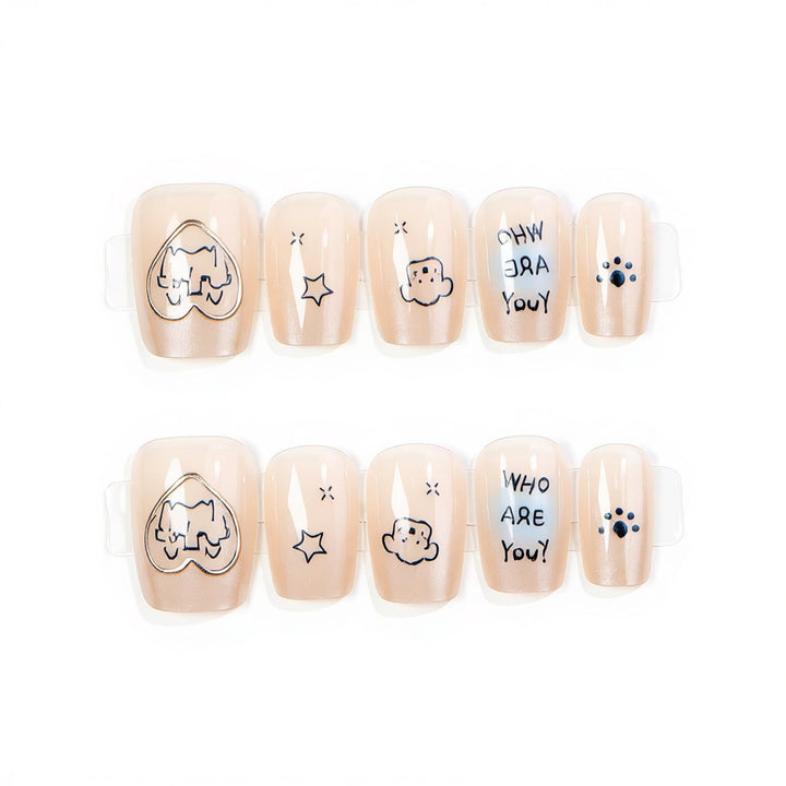 Fun-Themed Press-On Nail Art Set Kalsten