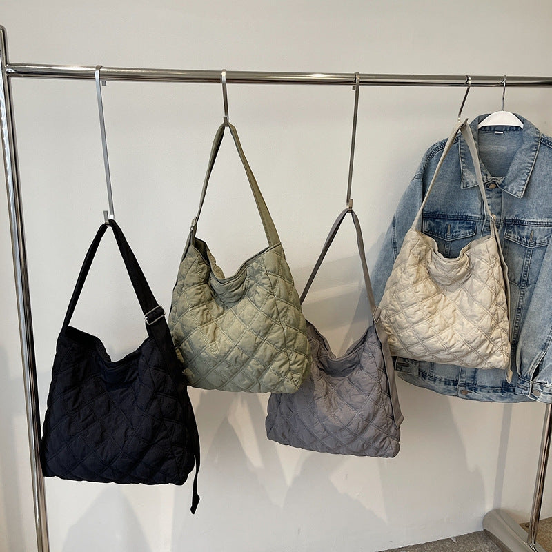 Quilted Soft Fabric Shoulder Bag Kalsten