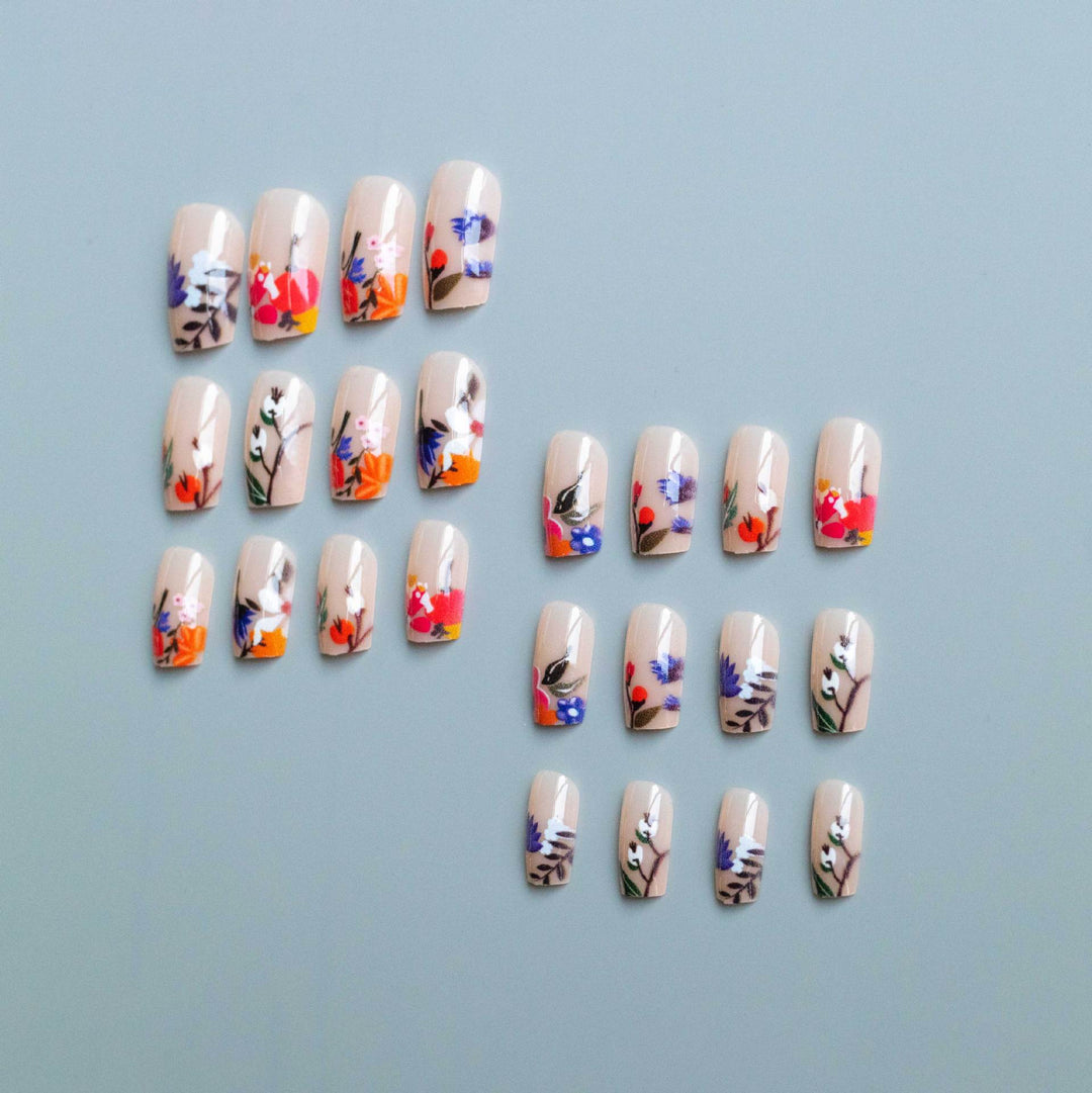 Floral Acrylic Nail Art Set