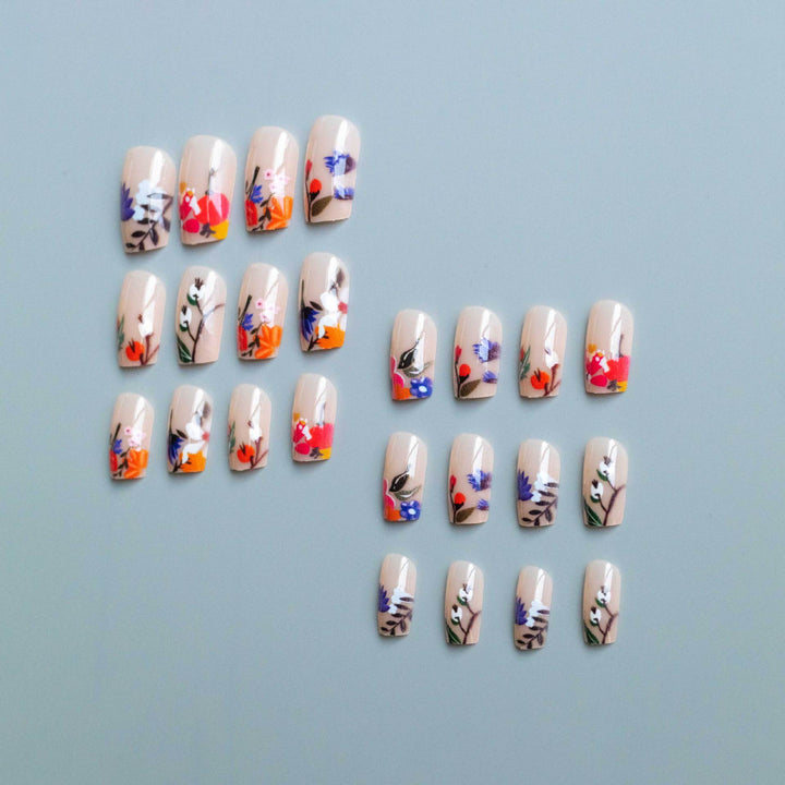 Floral Acrylic Nail Art Set