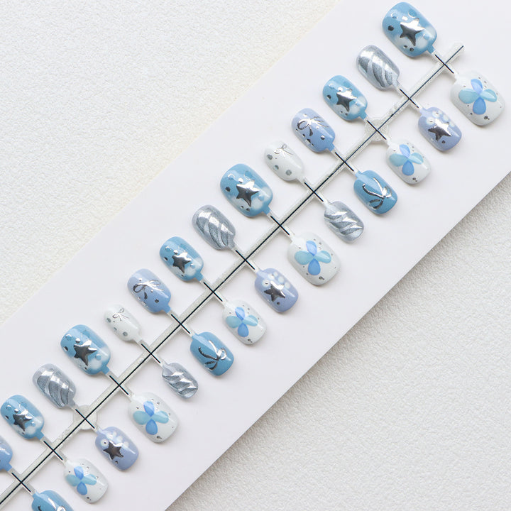 Artistic Star and Bow Press-On Nail Set Kalsten