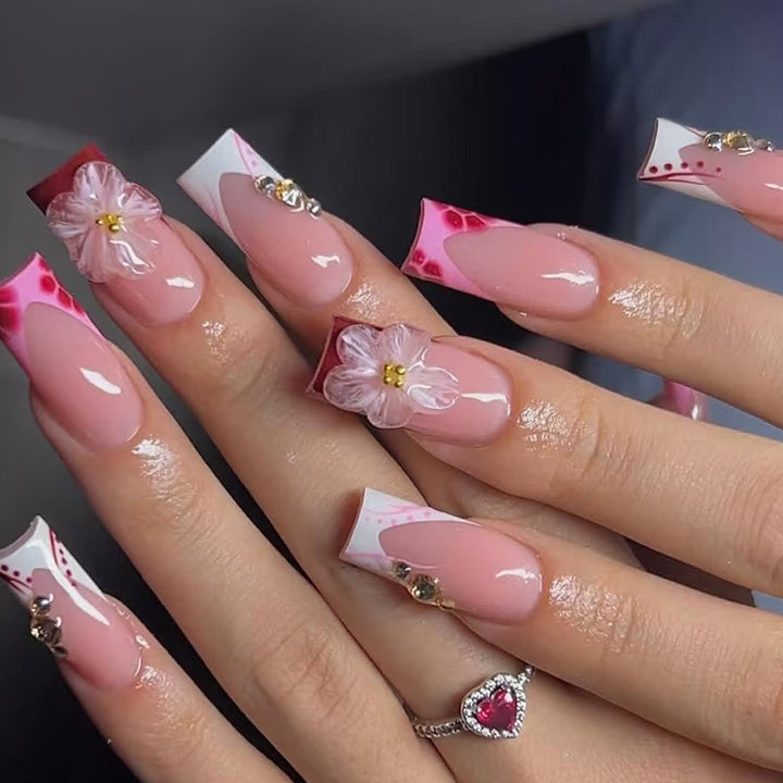 Artistic Floral Press-On Nails Kalsten