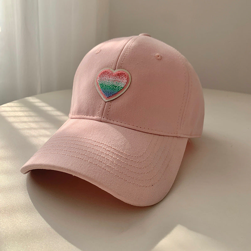 Heart Embroidered Adjustable Cotton Cap