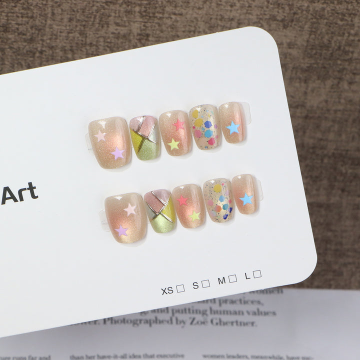Artistic Star-Themed Press-On Nail Set Kalsten