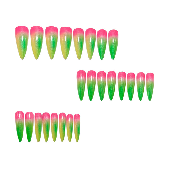 Trendy artificial nails with sparkling ombre color Kalsten